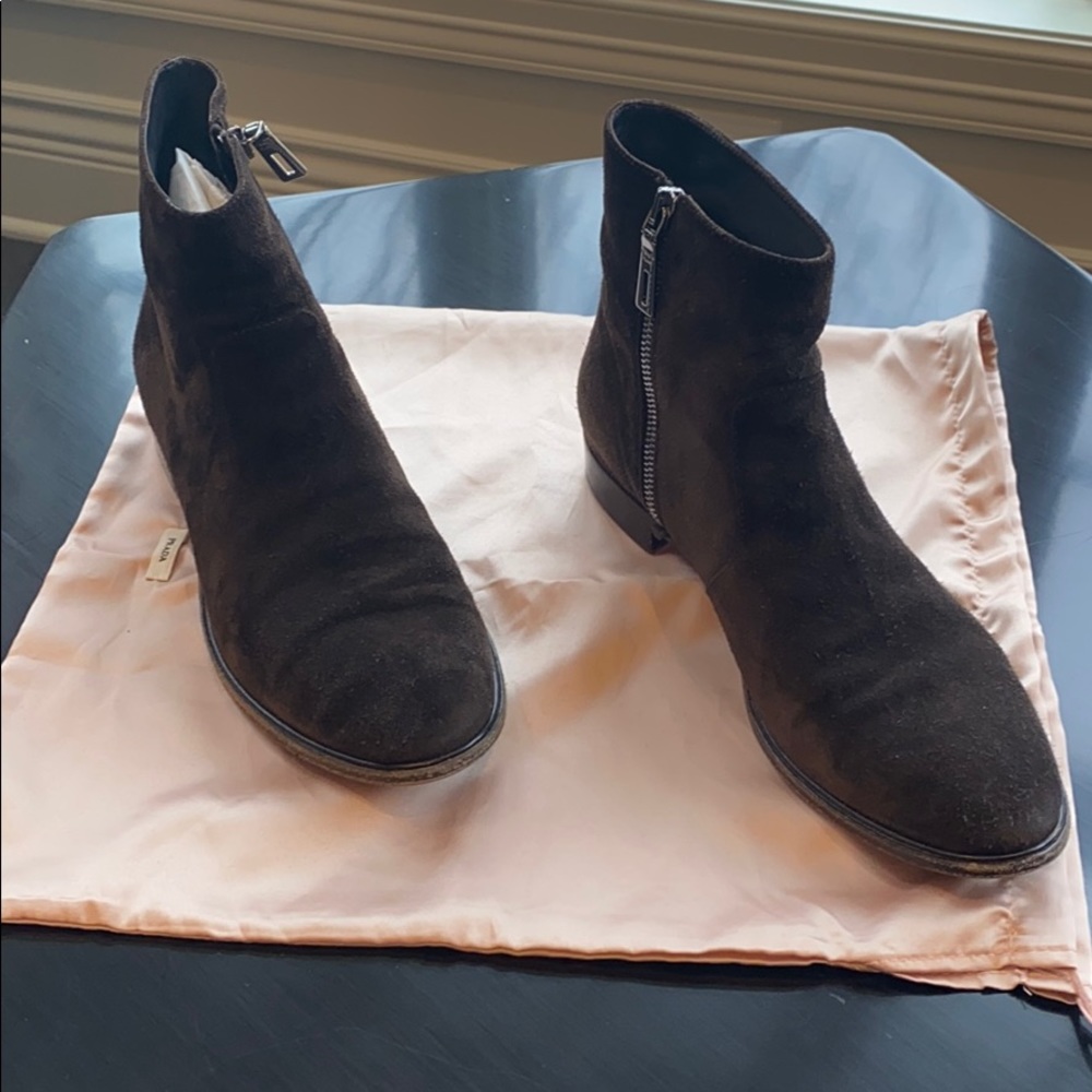 Prada Brown Suede Boots